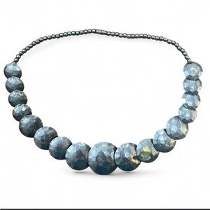 Vintage 80s hammered silver necklace